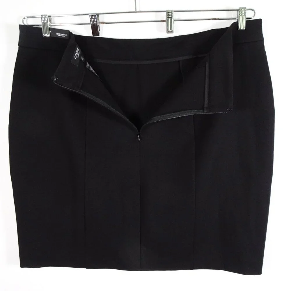 Liverpool Pencil Skirt Women's Plus Size 24W Black Short Capsule Wardrobe - Picture 6 of 12